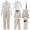 Suit for Boys,Ring Bearer Outfit,Boys Formal Vest Pants Set,Boy Suits Size 2 Champagne Suit view 3