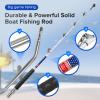 TRHUNTER Trolling Rod Saltwater Offshore Big Game Fishing Rod Conventional Boat Rod with Roller Guides (Bent, 5'6''(80-150LBS)) view 2