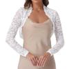 Allegra K Floral Lace Bolero Shrug for Women Elegant Long Sleeve Sheer Cropped Lace Cardigan Small White view 1