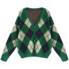 Hyipels Women's Long Sleeve Cardigan Sweater,Cute Y2K Top Knit Colorful Patterned V Neck Button Outwear S~XL view 1