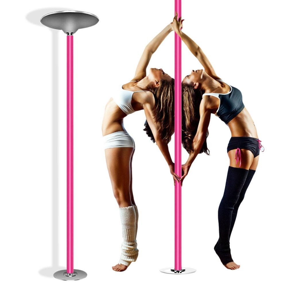 Dance Pole Portable Dancing Pole Dancer Poles for Home Spinning Static, Floor to Ceiling Stripper Poles/Adjustable Rotating Exercise Trainer for Apartment Bedroom Party Club Pole Dancing & Fly Dance,