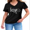 Womens Love Crochet Shirt Funny Letter Print Crochet Hook Yarn Graphic T-Shirt Knitting Lover Gift V Neck Tees Black view 4