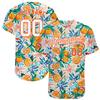 Artistic Fruit-Themed Baseball Shirts with Orange and Leaves Print, Custom Baseball Jersey for Women Men Youth, Personalized Softball T-Shirts Sports Uniform with Name Number Logo Stitched view 1