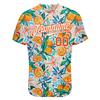 Artistic Fruit-Themed Baseball Shirts with Orange and Leaves Print, Custom Baseball Jersey for Women Men Youth, Personalized Softball T-Shirts Sports Uniform with Name Number Logo Stitched view 2