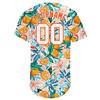 Artistic Fruit-Themed Baseball Shirts with Orange and Leaves Print, Custom Baseball Jersey for Women Men Youth, Personalized Softball T-Shirts Sports Uniform with Name Number Logo Stitched view 3