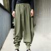 Mens Casual Harem Pants Baggy Linen Boho Yoga Jogger Pants Elastic Waist Vintage Hippie Drop Crotch Trousers Plus Size view 3