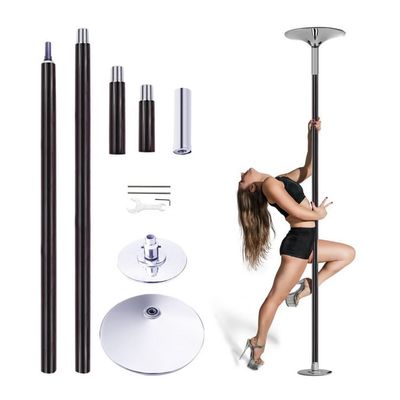 Spinning Pole Portable Removable Silicone Dance Pole - Adjustable Height Spinning Dancing Pole for Home Club Bar Gym Exercise, Complete Set Stripper Pole for 8ft 9ft 10ft 11ft 12ft High Ceilings, Load