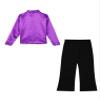 Kids Boys Sparkle Long Sleeve Button-Down Shirt Hip Hop Latin Jazz Dance Tops and Pants Performance Costume Purple 8 Years view 4