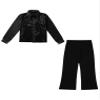 easyforever Kids Boys Sparkle Long Sleeve Button-Down Shirt Hip Hop Latin Jazz Dance Tops and Pants Performance Costume Black 14 Years view 3