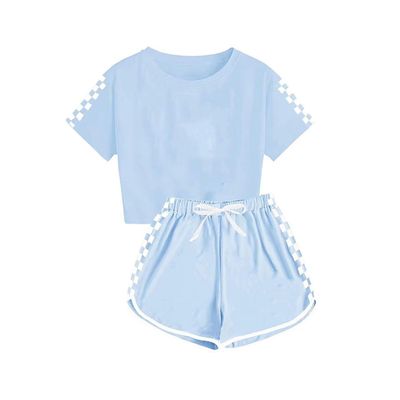 Mukanzy Girls Summer Crop Tops and Shorts Set 2pcs Sports Outfits Clothing Set
