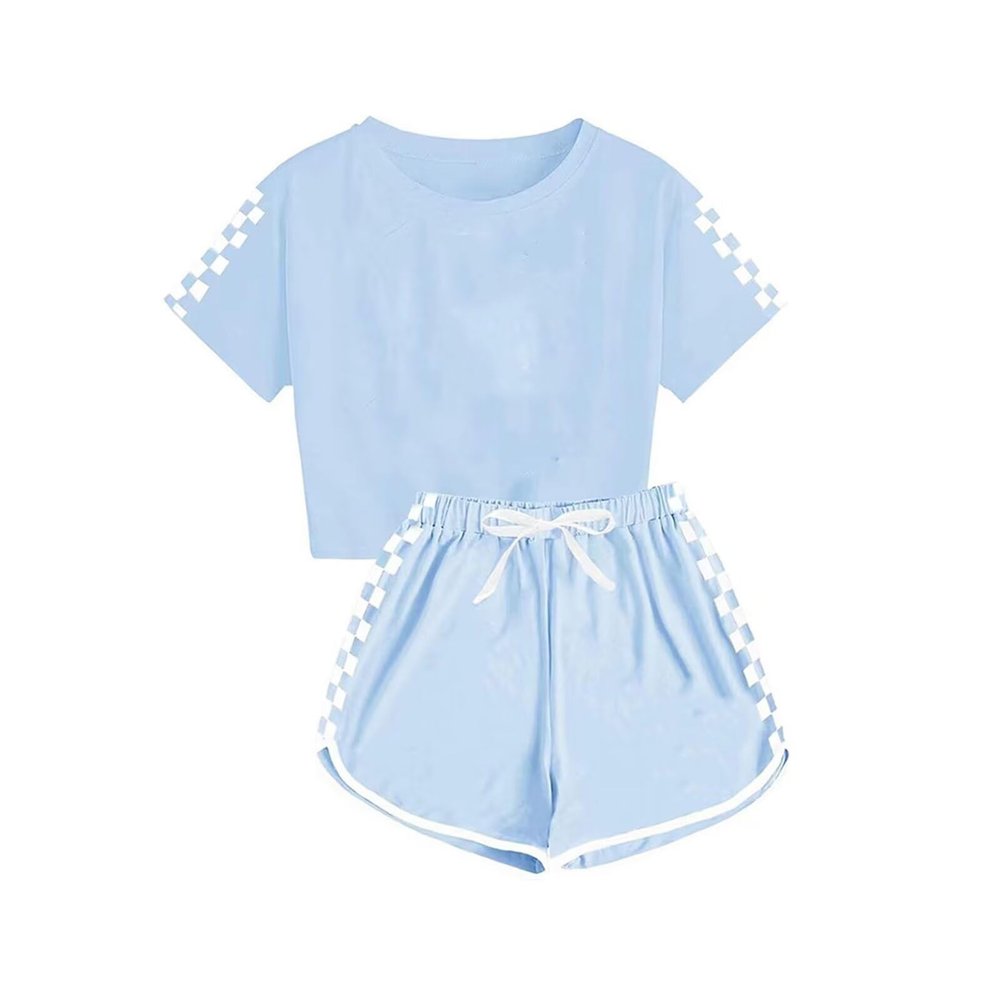 Mukanzy Girls Summer Crop Tops and Shorts Set 2pcs Sports Outfits Clothing Set