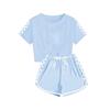 Mukanzy Girls Summer Crop Tops and Shorts Set 2pcs Sports Outfits Clothing Set view 1