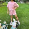 Mukanzy Girls Summer Crop Tops and Shorts Set 2pcs Sports Outfits Clothing Set view 2