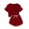 Mukanzy Girls Summer Crop Tops and Shorts Set 2pcs Sports Outfits Clothing Set view 1
