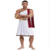 Freebily Mr. Toga Costume for Men Adults Caesar Roman One Shoulder Strap Robe with Sleeves Halloween Historical Greek Costume Burgundy Medium view 2