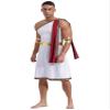 Freebily Mr. Toga Costume for Men Adults Caesar Roman One Shoulder Strap Robe with Sleeves Halloween Historical Greek Costume Burgundy Medium view 3