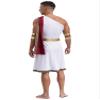 Freebily Mr. Toga Costume for Men Adults Caesar Roman One Shoulder Strap Robe with Sleeves Halloween Historical Greek Costume Burgundy Medium view 4