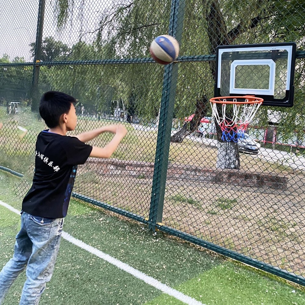 Innovz Basketball Hoop Outdoor Wall Mounted, Sturdy Kids Basketball Backboard and Rim for Pole Mount/Fence/Garage Door, Strap-on or Suspension Mounting