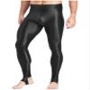 Jugaoge Mens Compression Stirrup Pants Base Layer Running Tights Leggings Tummy Control Sports Pants Black Large view 2