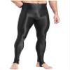 Jugaoge Mens Compression Stirrup Pants Base Layer Running Tights Leggings Tummy Control Sports Pants Black Large view 3