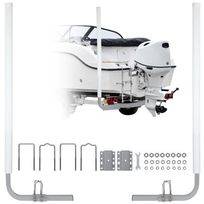 2PCS Boat Trailer Guide, 60" Adjustable Trailer Guide Poles, Rustproof Galvanized Steel Trailer Guide, Trailer Guides with PVC Pipes Without Light