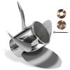 YOUNG PROPS 14 1/2x 16 Stainless Steel Outboard Boat Propeller for Mercury Engines 135-300 HP 14.5x16 Prop Hub Kits Included 4-Blades 15 Tooth RH view 3