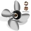 YOUNG PROPS 14 1/2x 16 Stainless Steel Outboard Boat Propeller for Mercury Engines 135-300 HP 14.5x16 Prop Hub Kits Included 4-Blades 15 Tooth RH view 4