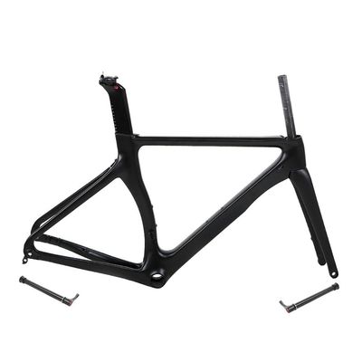 TUJISEK Carbon Fiber Frameset 700C Road Bikes Frame with Fork Disc Brake 46CM/48CM/50CM/52CM/54CM Break Wind Frame Thru Axle Routing Internal for XC Racing(54CM)