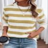 Dokotoo Womens Sweaters Elastic Crewneck Color Block Knit Tops Cute Loose Long Length Comfy Pullover Sweater Winter Clothes Womens Fall Fashion 2025 Beige Small view 4