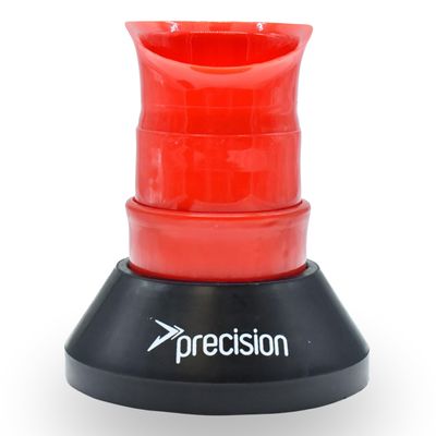 Precision Rugby Telescopic Kicking Tee, Adjustable Height 8 to 14 cm, Durable Heavy Duty Stable Base, Low, Medium and High Kicking Angles, Black/Red