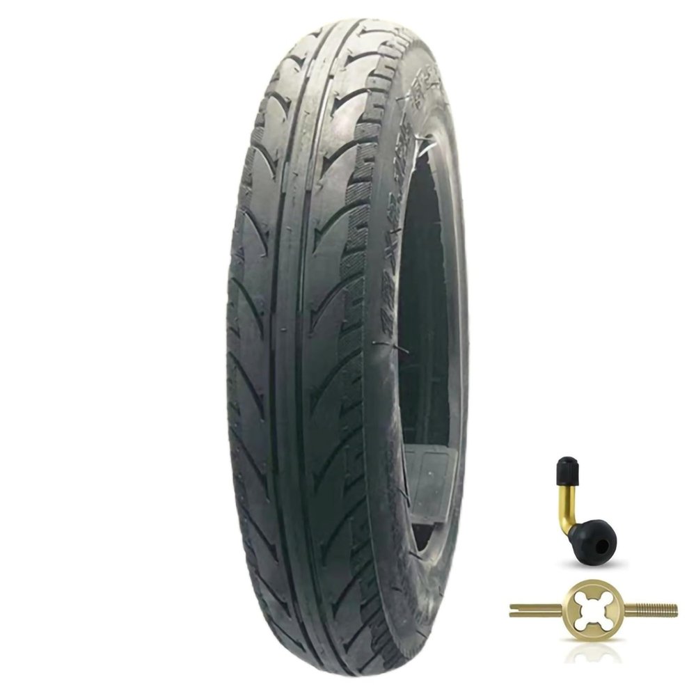 12-1/2''x2-1/4'' (57/62-203) Rubber Tire - 12inch Tubeless Bike Tires. 6PR.35-45PSI, Strong Grip Replacement fits Childrens Bike Folding Bike Tricycle