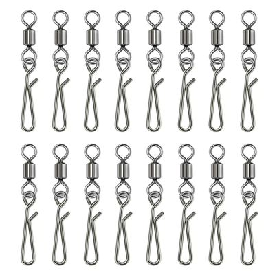 SagaSave 100 Pack Metal Fishing Snap Swivels Rolling Spinning Tackles Snap Connector Iron Safety for River Sea Fishing(12#)