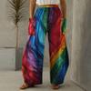 Sipumia Women's Loose LGBT Gay Pride Rainbow Printed Harem Pants Hippie Palazzo Pants Boho Joggers Yoga Clothes Colour05 4XL view 2