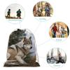 DJUETRUI Drawstring Bags Drawstring Backpack Snow Mountain Wild Wolf Sports Gym Bag for Women Men Sports Sackpack view 3