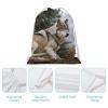 DJUETRUI Drawstring Bags Drawstring Backpack Snow Mountain Wild Wolf Sports Gym Bag for Women Men Sports Sackpack view 4