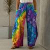 Sipumia Women's Loose LGBT Gay Pride Rainbow Printed Harem Pants Hippie Palazzo Pants Boho Joggers Yoga Clothes Colour07 4XL view 2