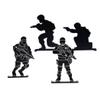 OnIUeZky Soldier Shooting Targets Metal Black Portable for Outdoor AEG GBB Airsoft Training Practicing Paintball Accessories 4PCS. view 1