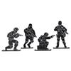 OnIUeZky Soldier Shooting Targets Metal Black Portable for Outdoor AEG GBB Airsoft Training Practicing Paintball Accessories 4PCS. view 2