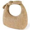 Holibanna Woven Handbag with Bow Decorative Handle Small Portable Straw Tote Bag for Women Beach Travel Picnic Storage view 1