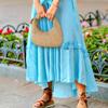Holibanna Woven Handbag with Bow Decorative Handle Small Portable Straw Tote Bag for Women Beach Travel Picnic Storage view 3