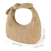 Holibanna Woven Handbag with Bow Decorative Handle Small Portable Straw Tote Bag for Women Beach Travel Picnic Storage view 4