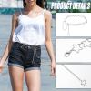 Women's Star Waist Chain, Silver Chain Belt Metal Belly Chain Adjustable Body Chains Plus Size Belt Chain Trendy Western Belly Chains Belt Jewelry with Long Tassel for Women Girls Dresses Skirts Jeans view 3