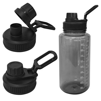 2 Pcs Replaceable Lid for Nalgene Sustain Tritan Water Bottle, Wide Mouth Loop Top Lid Compatible with Nalgene 32 oz, BPA Free, Replacement Cap Accessories with Handle Easy to Carry, Black