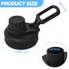 2 Pcs Replaceable Lid for Nalgene Sustain Tritan Water Bottle, Wide Mouth Loop Top Lid Compatible with Nalgene 32 oz, BPA Free, Replacement Cap Accessories with Handle Easy to Carry, Black view 4