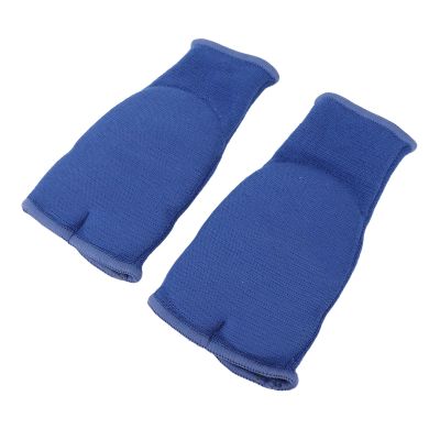 Keenso 2 Pcs Gel Knuckle Guard Boxing Gloves Hand Wraps, Anti Slip Half Finger Inner Gloves for Kickboxing with Wrist Support (Blue