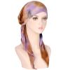 Pre Tied Head Scarf Colorful Slip On Headwear Head Wraps for Beanie Turban Cover Cap Turban (C-Purple, One Size) view 3