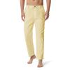 NineFit Basics Straight Leg Linen Pants Men Drawstring Trendy Lounge Pants Elastic Waist Lightweight Summer Pants Soild Trousers Yellow, XX-Large view 2
