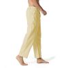 NineFit Basics Straight Leg Linen Pants Men Drawstring Trendy Lounge Pants Elastic Waist Lightweight Summer Pants Soild Trousers Yellow, XX-Large view 4