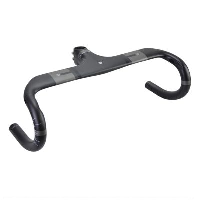 AGSDGAWD Road Bike Handlebars, Full Carbon Fibre Integrated Bike Drop Bar Inner Routing Bent Handlebar 28.6mm Fork Dia Ultra-Light Compact Drop Handlebars(110 * 440mm)