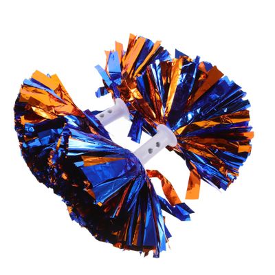 HONMEET 2pcs Metallic Cheerleader Pom Poms Vibrant Cheering Props for Sports Events and Reusable Cheer for School Teams Dance and Celebrations